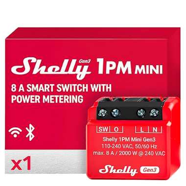 SH-1PM-MINI-GEN3 Shelly 1PM Mini Gen3   WiFi 2.4 GHz IEEE802.11 b/g/n / Bluetooth 