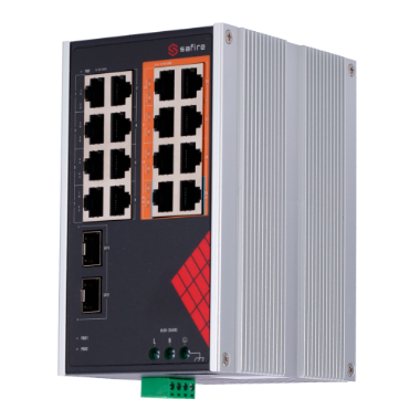SF-SWI1808HIPOE-GF-AC-130-DIN Safire Switch Industrial AC and DC Power 