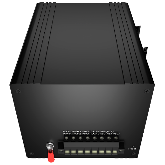 SW2624HIPOE-MGF-360-DIN White Brand PoE Switch   DIN rail mount   24 Gigabit Ports + 4 Gigabit SFP 