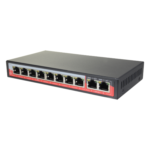 SF-SW1008POE-96 PoE Switch   8 PoE port(s) + 2 Up link port(s)   Speed 10/100Mbps 