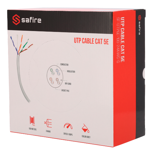 SF-UTP5E-100-24AWG-G Safire UTP Cable UTP Category 5E   Driver CCA   Diameter 24 AWG