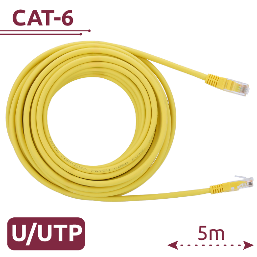 UTP6-H-5Y UTP cable   Ethernet   RJ45 Connectors   Category 6   5 m   Yellow color