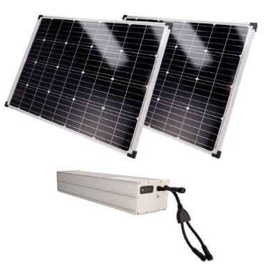 SF-SOLARKIT-BATT-2560WH-24V, Stajati, samostalni sustav napajanja za CCTV, 2x Solarna ploča od 200W