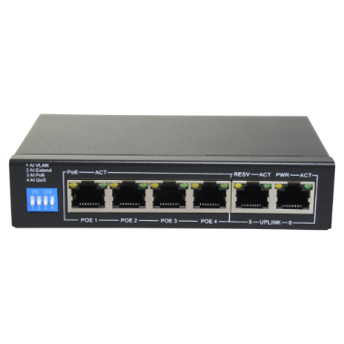 SF-SW0604POE-G-60 PoE Switch   4 PoE port(s) + 2 Up link port(s)   Speed up to 1000 Mbps on all ports 