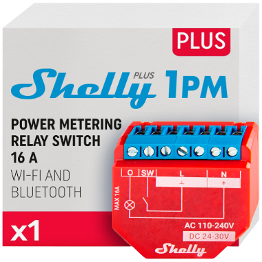 SH-PLUS-1PM Shelly Plus 1PM   WiFi 2.4 GHz IEEE802.11 b/g/n / Bluetooth 