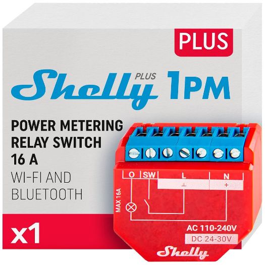 SH-PLUS-1PM, Shelly Plus 1PM, WiFi 2.4 GHz IEEE802.11 b/g/n / Bluetooth