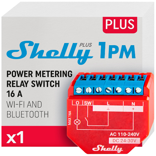 SH-PLUS-1PM Shelly Plus 1PM   WiFi 2,4 GHz IEEE802.11 b/g/n / Bluetooth 
