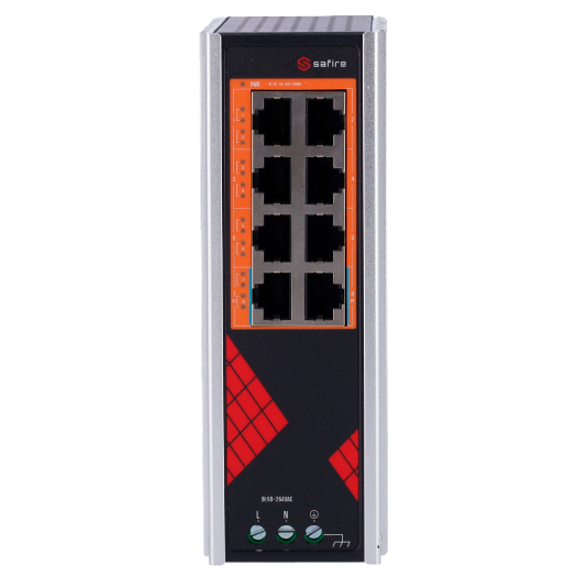 SF-SWI08HIPOE-G-AC-130-DIN Safire Industrial Switch Industrial AC Power 90~264V 
