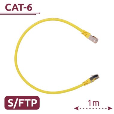 SFTP6A-H-1Y, SFTP kabel, Ethernet, RJ45 konektori, Kategorija 6A, 1 m, Žuta boja