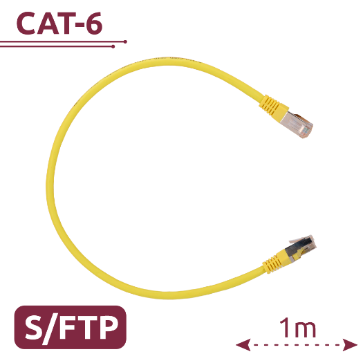SFTP6A-H-1Y SFTP Cable   Ethernet   RJ45 Connectors   Category 6A   1 m 