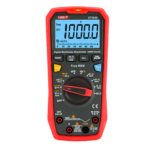 UT161D Digital multimeter CAT III   LED display up to 6000 accounts   DC and AC measurement up to 1000V and 20A 