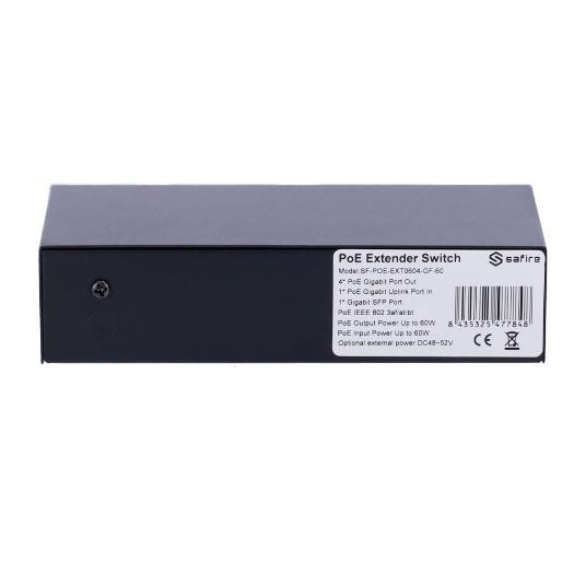 SF-POE-EXT0604-GF-60 Safire Indoor POE extender Switch   Extended POE range 