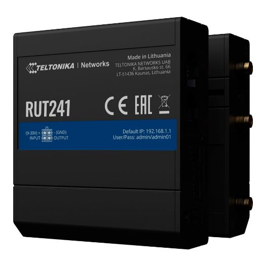 TK-RUT241, Teltonika usmjerivač 4G Industrijski, 2 Ethernet porta RJ45 Brzi Ethernet