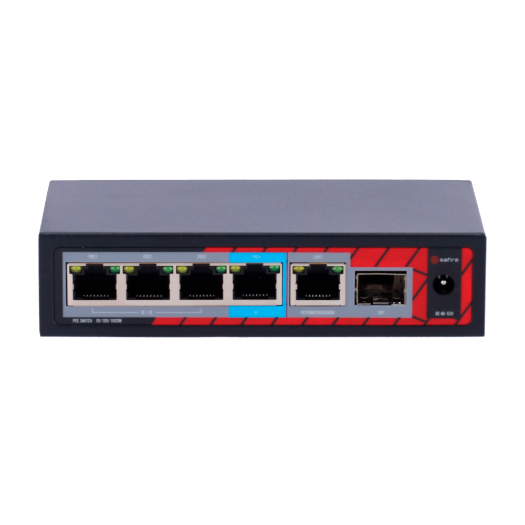 SF-POE-EXT0604-GF-60 Safire Indoor POE extender Switch   Extended POE range 