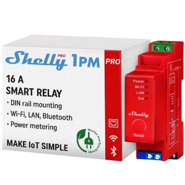 SH-PRO-1PM, Shelly Pro 1PM, WiFi 2.4 GHz IEEE802.11 b/g/n / Bluetooth, Inteligentni prekidač za DIN šinu