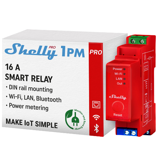 SH-PRO-1PM Shelly Pro 1PM   WiFi 2.4 GHz IEEE802.11 b/g/n / Bluetooth    DIN rail intelligent switch 