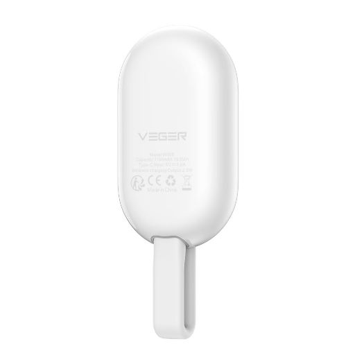 VG-W0102, VEGER bežična powerbanka s LED diodama, Kapacitet 1200mAh, USB, C ulaz