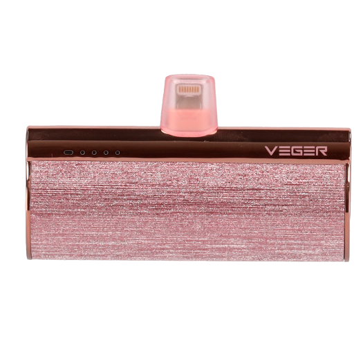 VG-W0573P-R VEGER Mini Power bank with LEDs for charging   Capacity 5000mAh 