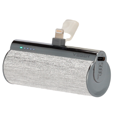 VG-W0573P-S VEGER Mini Power bank with LEDs for charging   Capacity 5000mAh 