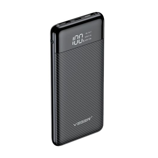 VG-W1087, VEGER Power bank s LCD zaslonom, Kapacitet 10000mAh, USB, C, Mikro USB ulazi