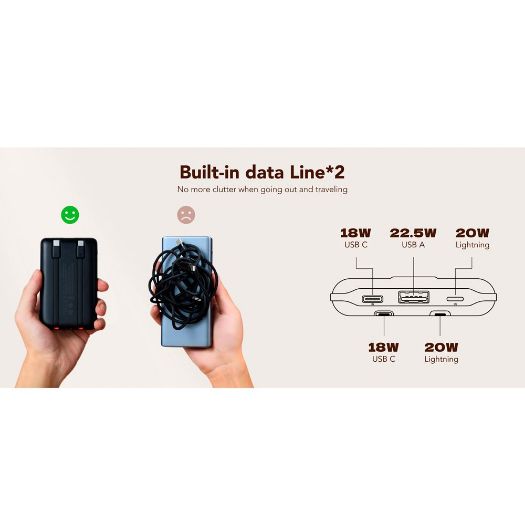 VG-W1170, VEGER Power bank s LCD zaslonom, Kapacitet 10000mAh, Ulazi Munja, USB