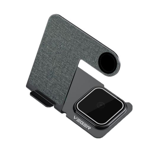 VG-Y9, VEGER bežični punjač, Snaga 15W, USB, C ulaz, Brzo punjenje, Izlazi: Pametni telefon, Airpods i Apple Watch