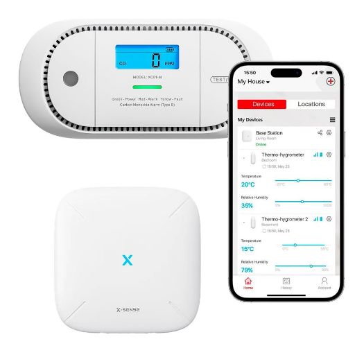 XC01-M, X, Samostalni alarm za ugljični monoksid Sense, Veza s SBS50 HUB-om za komunikaciju s aplikacijom