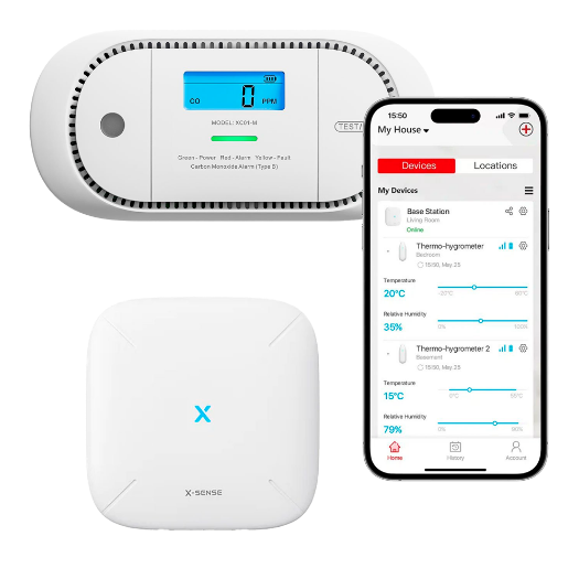 XC01-M X Sense Standalone Carbon Monoxide Alarm   Connection with SBS50 HUB for APP communication 
