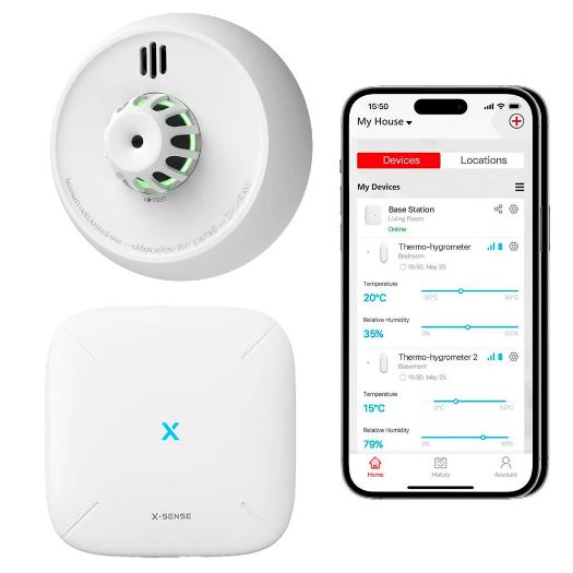 XH02-M, X, Sense stalak, samostalni termalni detektor požara, Veza s SBS50 HUB-om za komunikaciju s aplikacijom