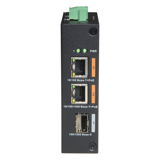 XS-SW0302HIPOE-G60DIN X Security HiPoE Switch   2 PoE ports + 1 Uplink port (SFP) 