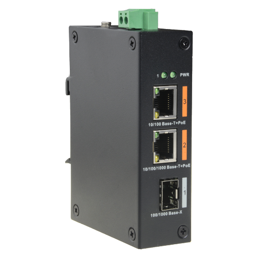 XS-SW0302HIPOE-G60DIN X Security HiPoE Switch   2 PoE ports + 1 Uplink port (SFP) 