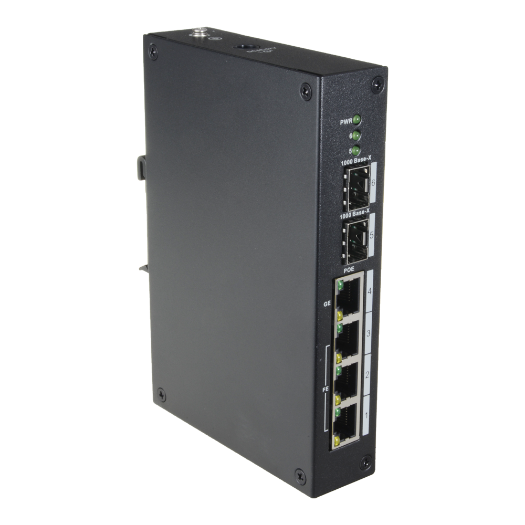 XS-SW0604-96-DIN-HIPOE X Security PoE Switch   4 PoE ports + 2 SFP fiber ports 