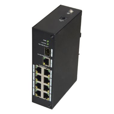 XS-SW09-C-DIN, X, Sigurnost, Industrijski prekidač, 8 portova RJ45 + 1 Uplink GIGA + 1 SFP