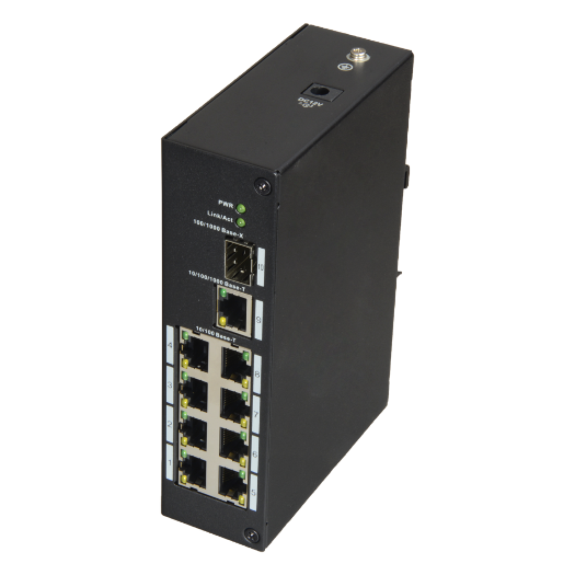 XS-SW09-C-DIN X Security   Industrial Switch   8 ports RJ45 + 1 Uplink GIGA + 1 SFP 