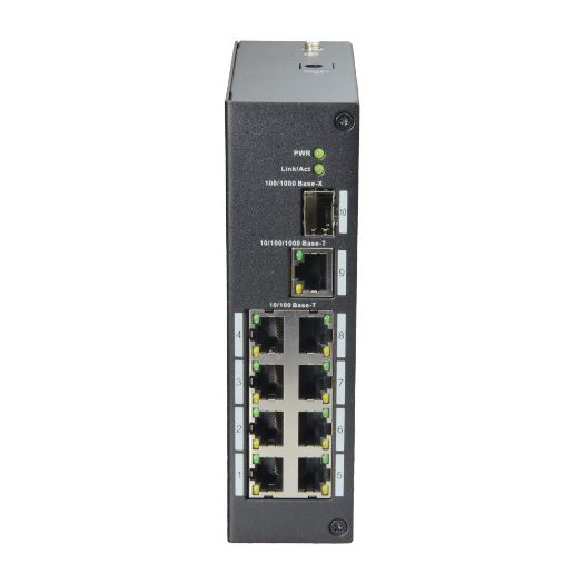 XS-SW09-C-DIN, X, Sigurnost, Industrijski prekidač, 8 portova RJ45 + 1 Uplink GIGA + 1 SFP