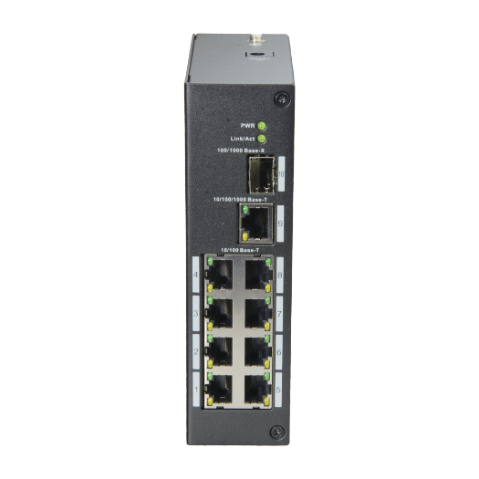 XS-SW09-C-DIN X Security   Industrial Switch   8 ports RJ45 + 1 Uplink GIGA + 1 SFP 