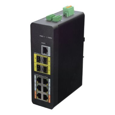 XS-SW1006HIPOE-MFG-120-DIN, X, Sigurnosni HiPoE prekidač, 6 PoE portova (RJ45) + 4 Uplink port (SFP)