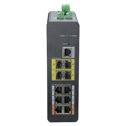 XS-SW1006HIPOE-MFG-120-DIN X Security HiPoE Switch   6 PoE ports (RJ45) + 4 Uplink port (SFP) 