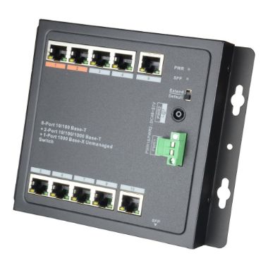 XS-SW1108HIPOE-96DIN, X, Sigurnosni HiPoE prekidač, 8 PoE portova + 2 uzlazna linka (RJ45) + 1 uzlazni link (SFP)