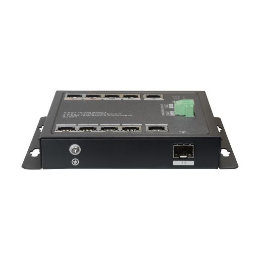 XS-SW1108HIPOE-96DIN, X, Sigurnosni HiPoE prekidač, 8 PoE portova + 2 uzlazna linka (RJ45) + 1 uzlazni link (SFP)