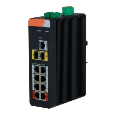XS-SWI1008HIPOE-MGF-120-DIN, X, Sigurnost PoE Prekidač DIN šina, 8 PoE RJ45 + 2 SFP porta
