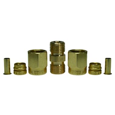 AD5/6-CuZn-Set, Securiton, Set mesinganih adaptera za teflonske cijevi, Uključuje SJ 6/4 CuZn, SS4 CuZn, SS3 CuZn
