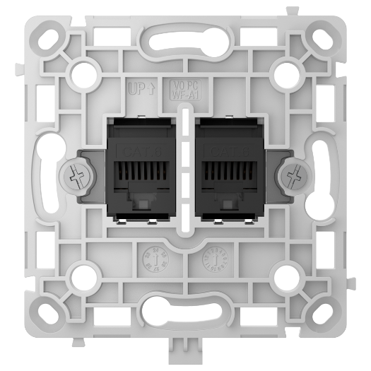 AJ-OUTLETCORE-LAN-B, Ethernet utičnica s dva priključka, kompatibilna s CAT.6 i CAT.5e kabelima  