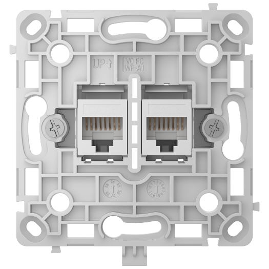 AJ-OUTLETCORE-LAN-W, Ethernet utikač s dva priključka, kompatibilan s CAT.6 i CAT.5e kabelima  