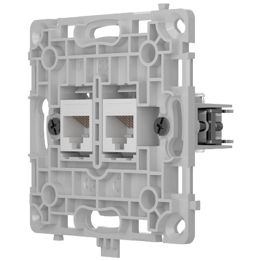 AJ-OUTLETCORE-LAN-W, Ethernet utikač s dva priključka, kompatibilan s CAT.6 i CAT.5e kabelima  