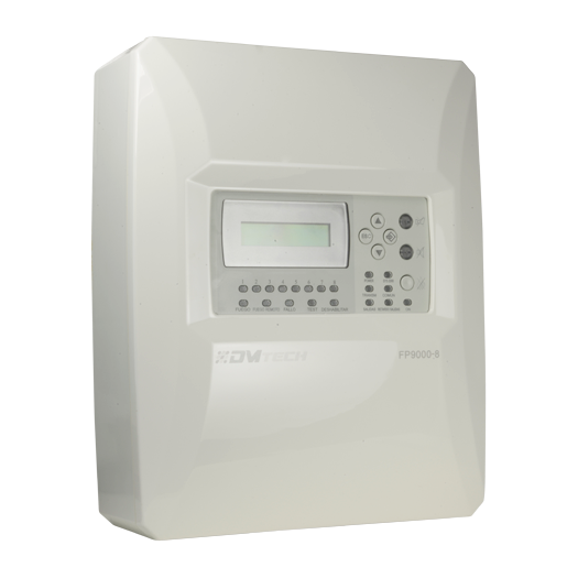 DMT-FP9000-8-EN, konvencionalni centralni sustav za 8 zona s LCD zaslonom, 2 sirenska izlaza 