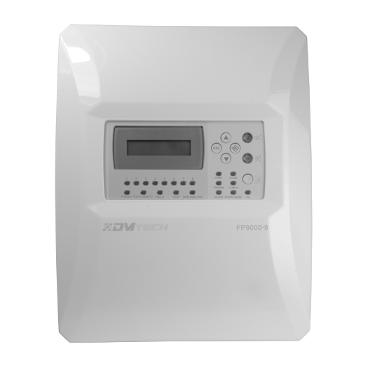 DMT-FP9000-8-EN, konvencionalni centralni sustav za 8 zona s LCD zaslonom, 2 sirenska izlaza 