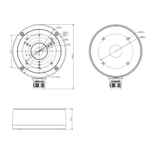 DS-1280ZJ-S-CRNI, razvodna kutija, za bullet i dome kamere, pogodna za vanjsku upotrebu 