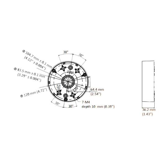 DS-1280ZJ-DM46-BLACK, Razvodna kutija, Za kupolaste kamere, Pogodno za vanjsku upotrebu