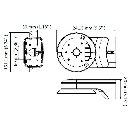 DS-1294ZJ-TRL, Zidni nosač, Pogodno za PTZ, Bijela boja, Očvrsnuti materijal tretiran prskanjem